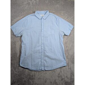 Jekaoyi Button Up Linen Shirt Mens XL Blue Short Sleeve Golf Business Casual